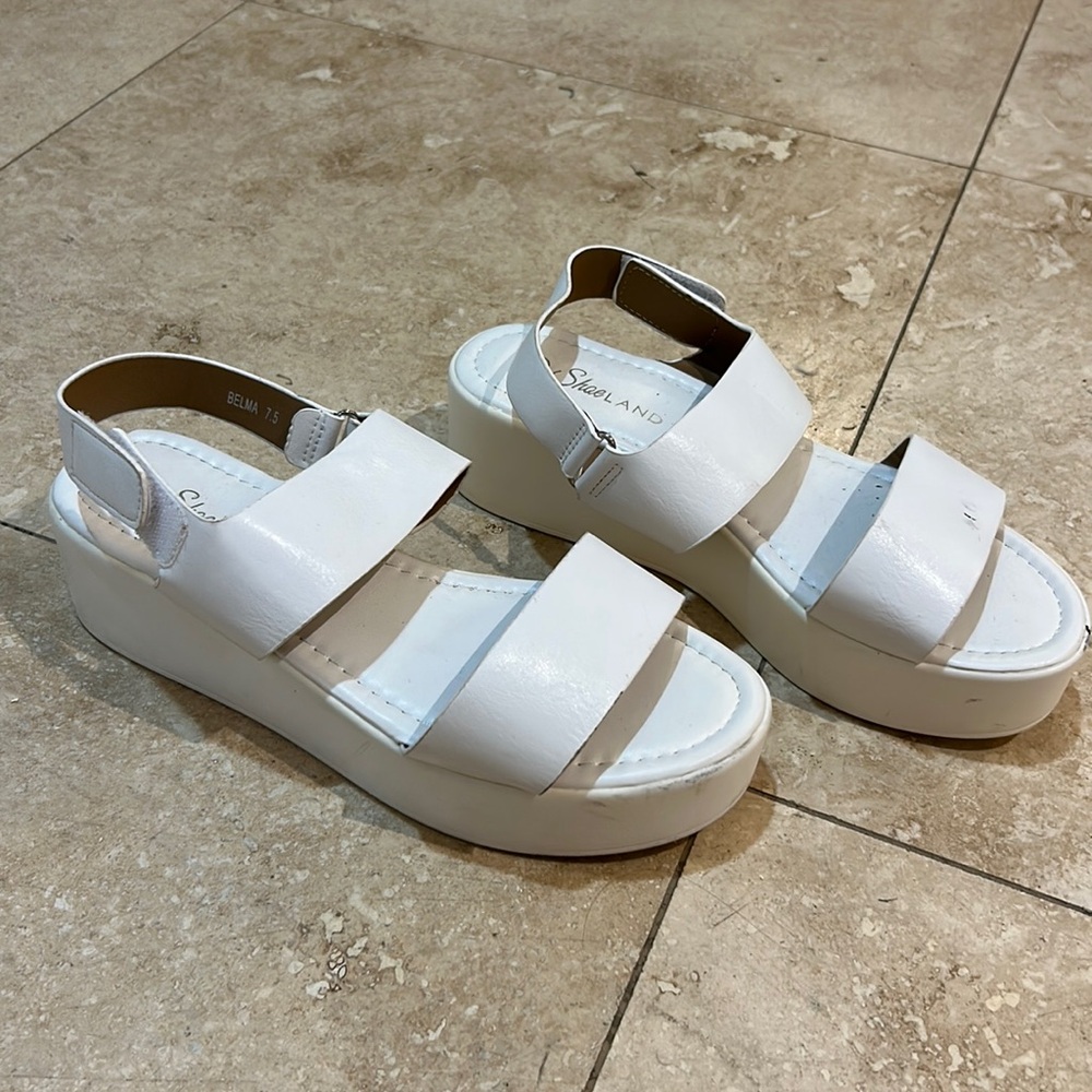 White Platform Sandals size 7.5